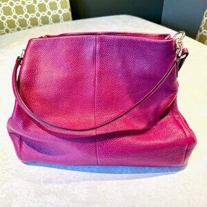 Coach Lexy Shoulder Bag Pebble Leather Rich Pink